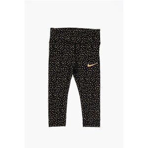 NWT Kids Girls Black Nike Leggings 4 Classic Nike Logo pants Gold Stars